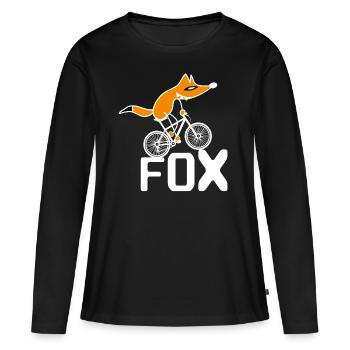 Clever Fox entraîne Bike Fox sur BMX - T-shirt manches longues Premium bio Femme - noir - Devant - Julia (174cm)