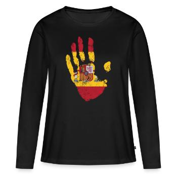 Espagne - T-shirt manches longues Premium bio Femme - noir - Devant - Julia (174cm)
