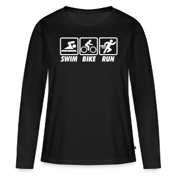 TRIATHLON - T-shirt manches longues Premium bio Femme - noir - Devant - Julia (174cm)