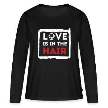 Salon de coiffure Salon de coiffure Salon de coiffure Coiffure Coiffure - T-shirt manches longues Premium bio Femme - noir - Devant - Julia (174cm)