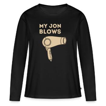 Salon de coiffure Salon de coiffure Salon de coiffure Coiffure Coiffure - T-shirt manches longues Premium bio Femme - noir - Devant - Julia (174cm)