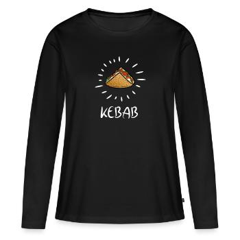 Döner Kebab KEBAB weiss Geschenk - Frauen Premium Bio Langarmshirt - Schwarz - Vorne - Julia (174cm)
