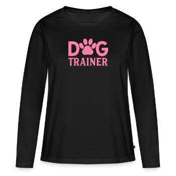 Entraîneur de chien entraîneur de chien entraîneur de chien - T-shirt manches longues Premium bio Femme - noir - Devant - Julia (174cm)