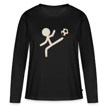 STICK FIGURE Soccer - T-shirt manches longues Premium bio Femme - noir - Devant - Julia (174cm)