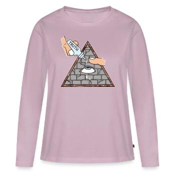 Pyramide Illuminati Allsehendes Auge Verschwörung - Frauen Premium Bio Langarmshirt - Altrosa - Vorne - Julia (174cm)