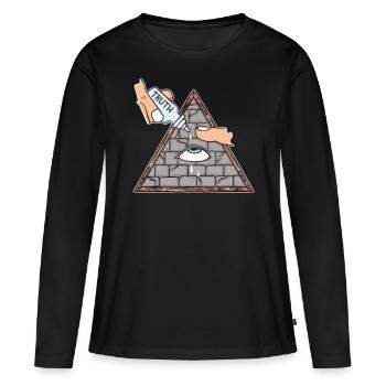 Pyramid Illuminati All-seeing eye conspiracy - Women's Premium Organic Long Sleeve Shirt - black - Front - Julia (174cm)