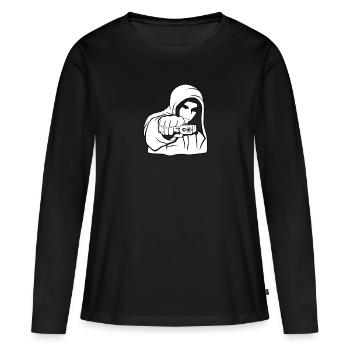 Gangster Gang Bösewicht Straßenbande Streetgang - Frauen Premium Bio Langarmshirt - Schwarz - Vorne - Julia (174cm)