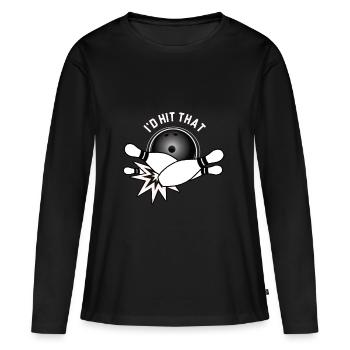Bowling Bowling Sport Boule - T-shirt manches longues Premium bio Femme - noir - Devant - Julia (174cm)