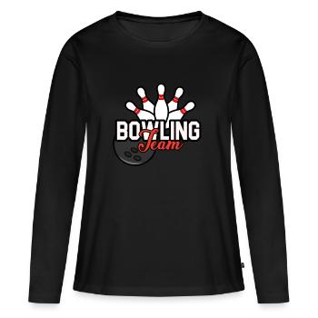 Bowling Bowling Sport Boule - T-shirt manches longues Premium bio Femme - noir - Devant - Julia (174cm)