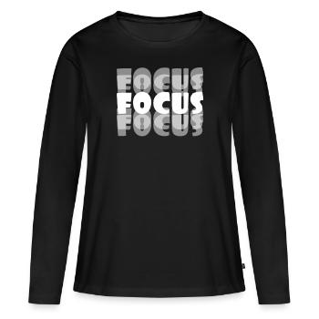 Motivational Focus Tshirt Design Focus - Women's Premium Organic Long Sleeve Shirt - black - Front - Julia (174cm)