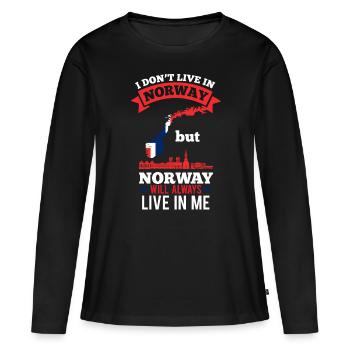 Royaume de Norvège - T-shirt manches longues Premium bio Femme - noir - Devant - Julia (174cm)