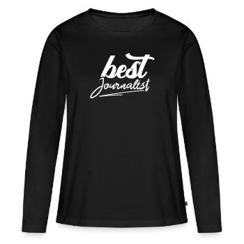 Journalist - Frauen Premium Bio Langarmshirt - Schwarz - Vorne - Julia (174cm)