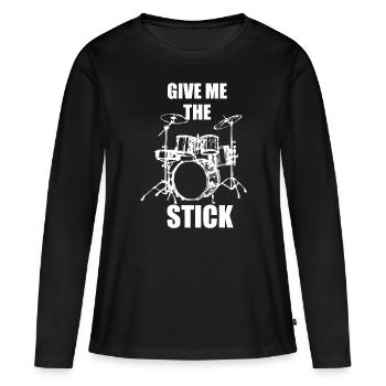 Instrument de batterie musicien cadeau cool - T-shirt manches longues Premium bio Femme - noir - Devant - Julia (174cm)