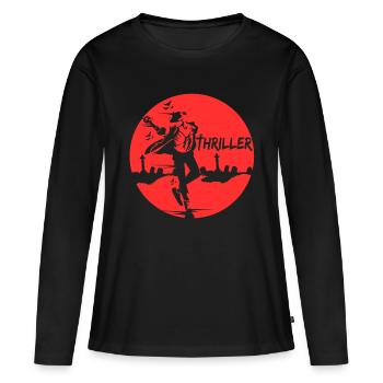 Thriller Cimetière Halloween déguisement polar - T-shirt manches longues Premium bio Femme - noir - Devant - Julia (174cm)