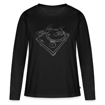 Table de mixage DJ - T-shirt manches longues Premium bio Femme - noir - Devant - Julia (174cm)