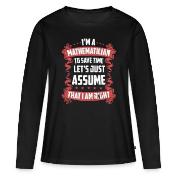 Mathématiques Sciences naturelles - T-shirt manches longues Premium bio Femme - noir - Devant - Julia (174cm)
