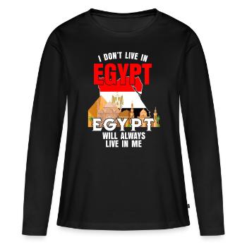 Egypte - T-shirt manches longues Premium bio Femme - noir - Devant - Julia (174cm)