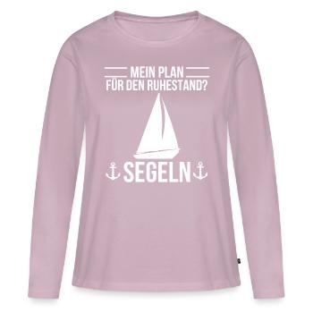 marin - T-shirt manches longues Premium bio Femme - rose poudré - Devant - Julia (174cm)