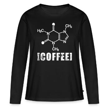 Formule de la chimie du café - T-shirt manches longues Premium bio Femme - noir - Devant - Julia (174cm)