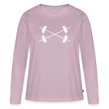 Hatel cross - Women's Premium Organic Long Sleeve Shirt - dusky pink - Front - Julia (174cm)