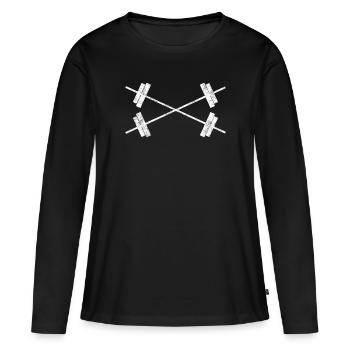 Hatel cross - Women's Premium Organic Long Sleeve Shirt - black - Front - Julia (174cm)