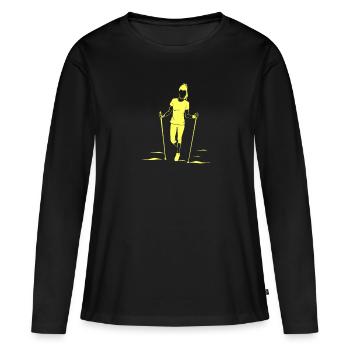 Nordic Walker Walking femme - T-shirt manches longues Premium bio Femme - noir - Devant - Julia (174cm)