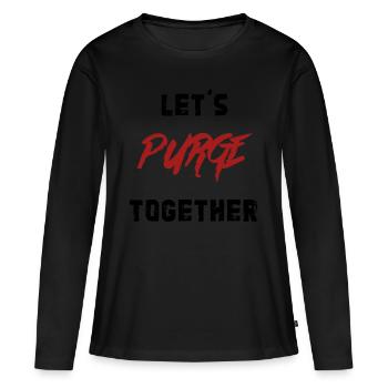 Purgeons ensemble - T-shirt manches longues Premium bio Femme - noir - Devant - Julia (174cm)