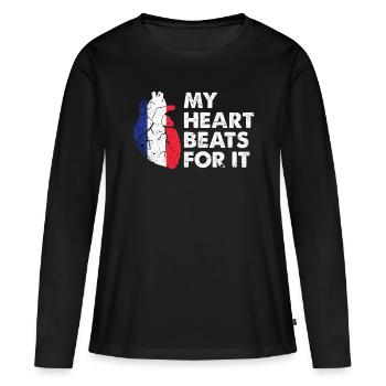 Frankreich Geschenkidee - Frauen Premium Bio Langarmshirt - Schwarz - Vorne - Julia (174cm)