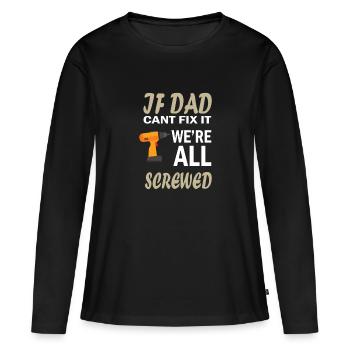 Fête des pères Papa Papa Papa Papa Papa Papa - T-shirt manches longues Premium bio Femme - noir - Devant - Julia (174cm)