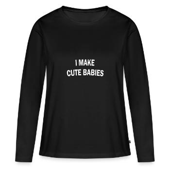 Fête des pères Papa Papa Papa Papa Papa Papa - T-shirt manches longues Premium bio Femme - noir - Devant - Julia (174cm)