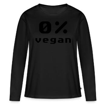 Anti vegan zéro pour cent - T-shirt manches longues Premium bio Femme - noir - Devant - Julia (174cm)
