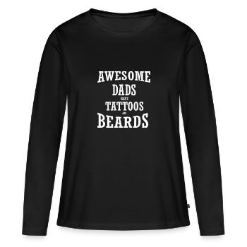Fête des pères Papa Papa Papa Papa Papa Papa - T-shirt manches longues Premium bio Femme - noir - Devant - Julia (174cm)