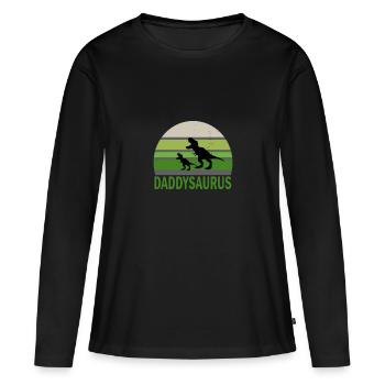 Fête des pères Papa Papa Papa Papa Papa Papa - T-shirt manches longues Premium bio Femme - noir - Devant - Julia (174cm)