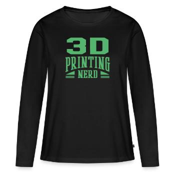 Druck Modell Drucker CAD Druck 3D Druck Hobby - Frauen Premium Bio Langarmshirt - Schwarz - Vorne - Julia (174cm)