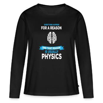 Science physique Science Science cadeau - T-shirt manches longues Premium bio Femme - noir - Devant - Julia (174cm)