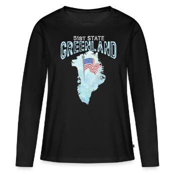 Groenland  51ème État des États-Unis - T-shirt manches longues Premium bio Femme - noir - Devant - Julia (174cm)