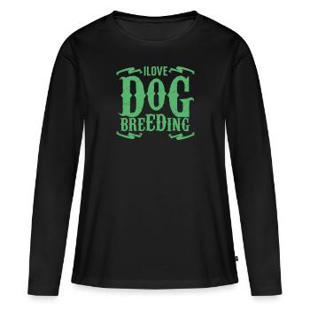 Chien élevage de chiens éleveurs élevages chiots - T-shirt manches longues Premium bio Femme - noir - Devant - Julia (174cm)