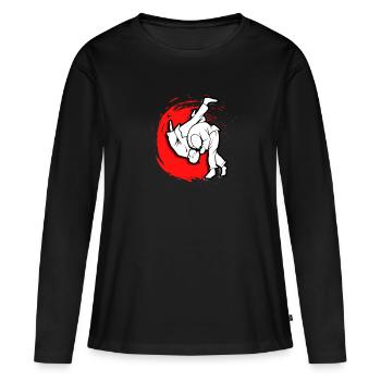 Judo Judoka Judo combat de judo Judo Formation de judo - T-shirt manches longues Premium bio Femme - noir - Devant - Julia (174cm)
