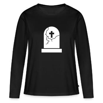 Tombeau cimetière tombe - T-shirt manches longues Premium bio Femme - noir - Devant - Julia (174cm)