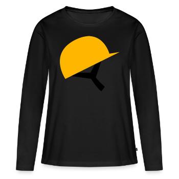 Baumeister Casque - T-shirt manches longues Premium bio Femme - noir - Devant - Julia (174cm)