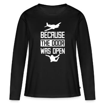 Fallschirmspringen Geschenkidee - Frauen Premium Bio Langarmshirt - Schwarz - Vorne - Julia (174cm)