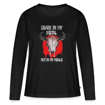 Vegan Death Metal - T-shirt manches longues Premium bio Femme - noir - Devant - Julia (174cm)