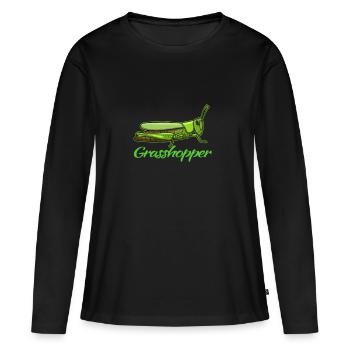 Grasshopper grasshopper animal gift - Women's Premium Organic Long Sleeve Shirt - black - Front - Julia (174cm)