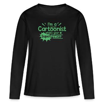 Comic - Frauen Premium Bio Langarmshirt - Schwarz - Vorne - Julia (174cm)