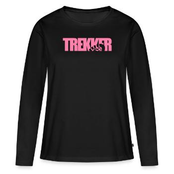 Trekkerin Trekker Wanderin Trekking maman - T-shirt manches longues Premium bio Femme - noir - Devant - Julia (174cm)