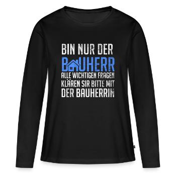 Superviseur de site Client Builder - T-shirt manches longues Premium bio Femme - noir - Devant - Julia (174cm)