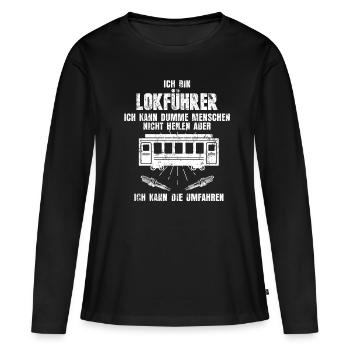Train train - T-shirt manches longues Premium bio Femme - noir - Devant - Julia (174cm)