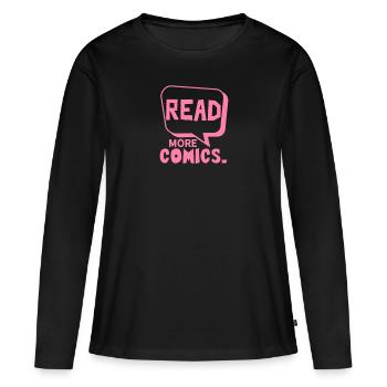 Dessin animé dessin animé dessin animé - T-shirt manches longues Premium bio Femme - noir - Devant - Julia (174cm)