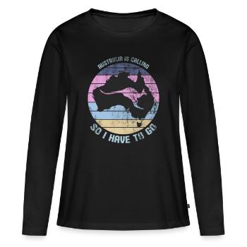 Australien Ruft Reisen Backpacker - Frauen Premium Bio Langarmshirt - Schwarz - Vorne - Julia (174cm)
