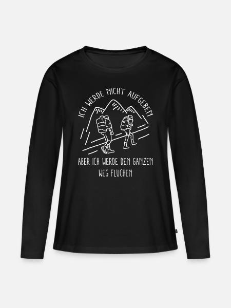 Ganzen Weg Fluchen - Frauen Premium Bio Langarmshirt - Schwarz